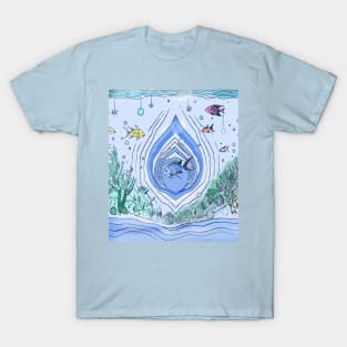 Colorful Fishes &  Ocean Salt Water Aquarium Fishes And Corals. T-Shirt